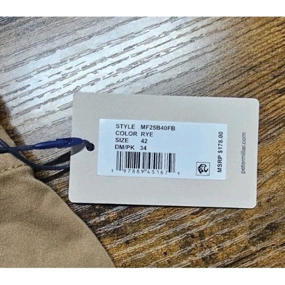 Peter Millar Golf Pants Crown Ultimate Sateen 42 x 34 Rye Brown Cotton NWT  $178 - Picture 6 of 6